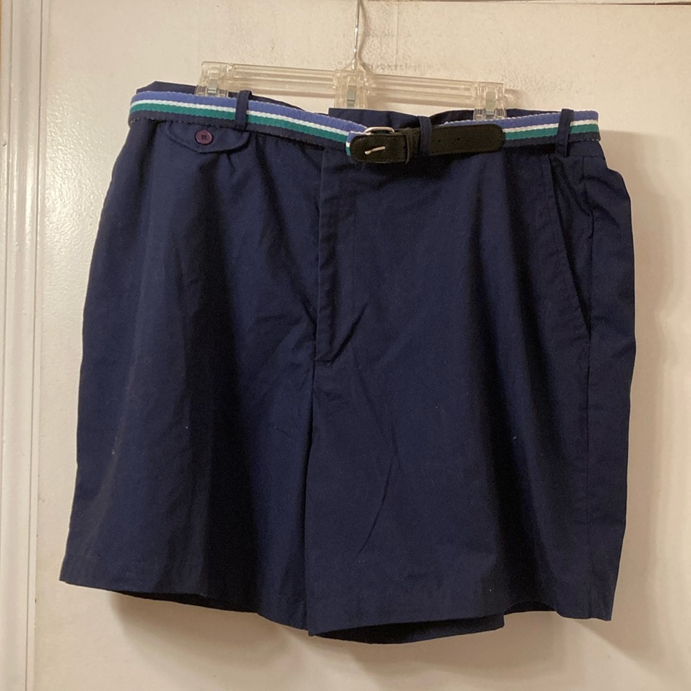 Vintage Jason Daniel’s Men's Navy Shorts with Belt